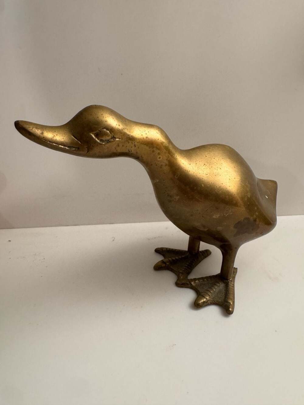 Vintage Large Decorative Brass Duck 1980s Korea